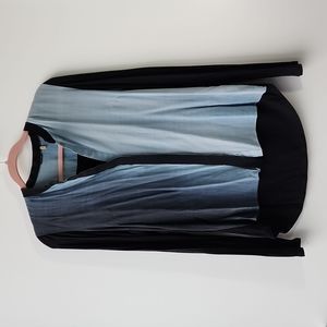 Elie Tahari Ombre Silk Rayon Button Up Blouse